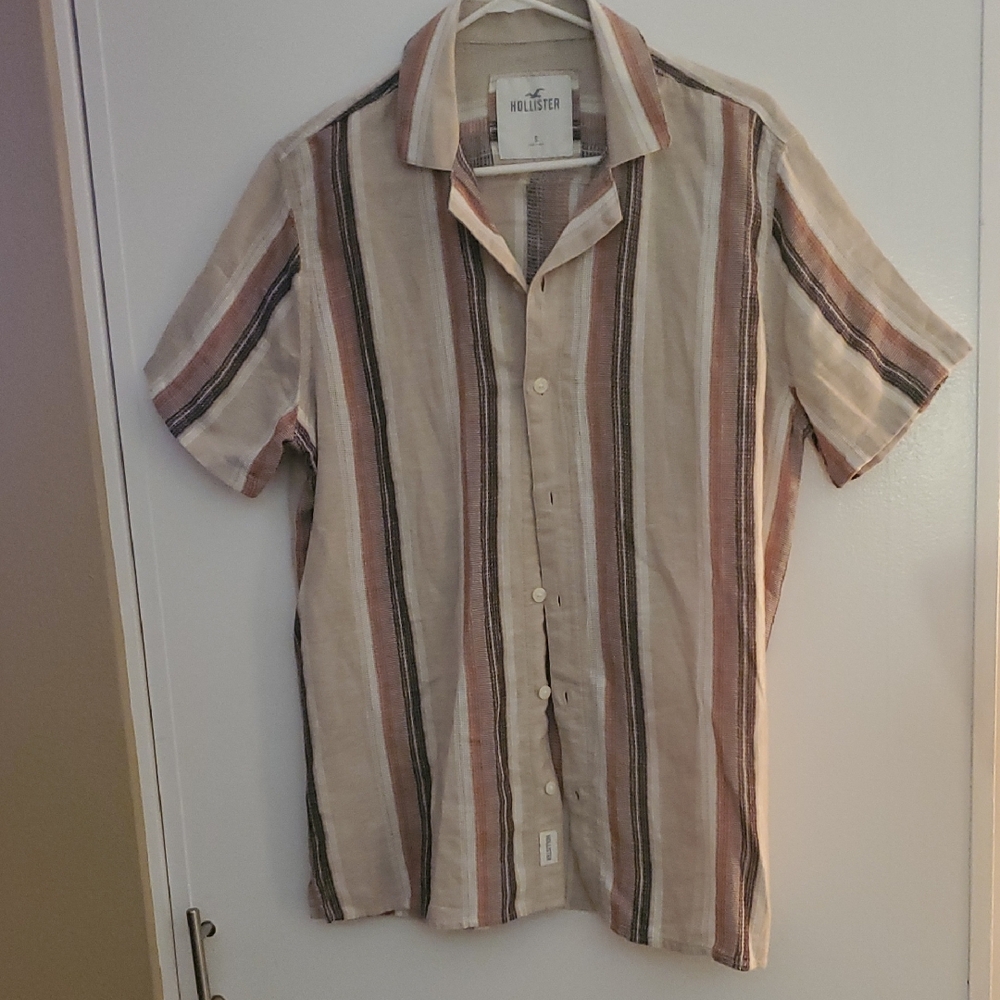 Hollister Men's Multicolor Striped Button Down Shirt